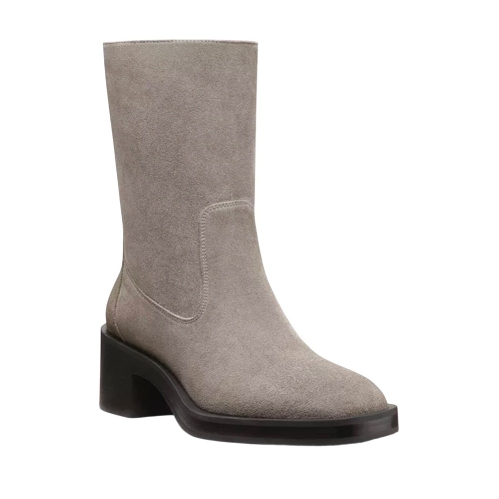 Stuart Weitzman Boots‎ Grey Suede Block Heel Mid Calf Womens Size 10B